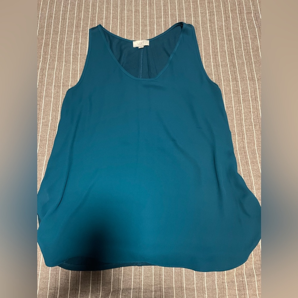 Loft Teal Sleeveless Top Large